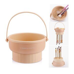 Makeup Brush Cleaner Mat 3 in 1 Silicone Makeup Brush Cleaner Bowl Cosmetic